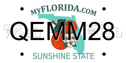 QEMM28 Florida License Plate