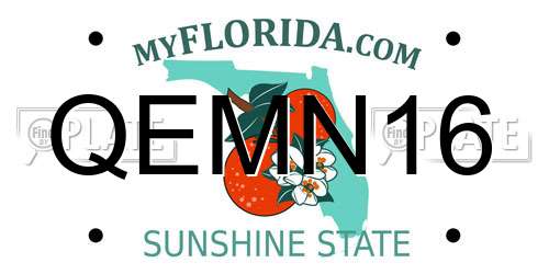 QEMN16 Florida License Plate