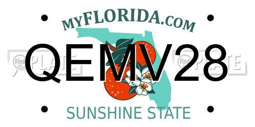 QEMV28 Florida License Plate