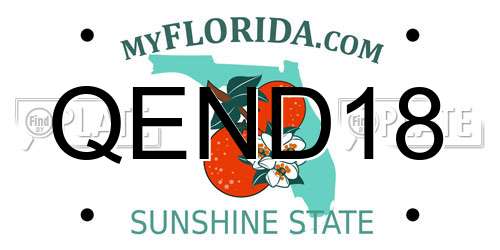 QEND18 Florida License Plate