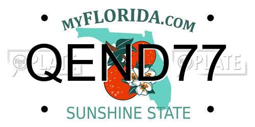 QEND77 Florida License Plate