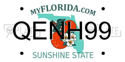 QENH99 Florida License Plate