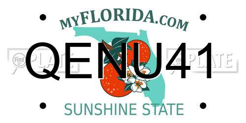 QENU41 Florida License Plate