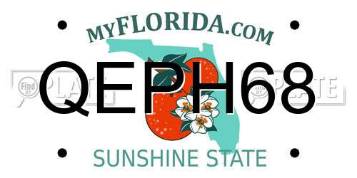 QEPH68 Florida License Plate