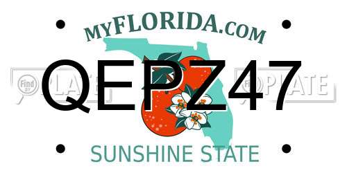 QEPZ47 Florida License Plate