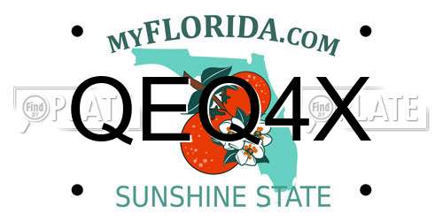 QEQ4X Florida License Plate