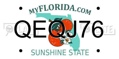 QEQJ76 Florida License Plate