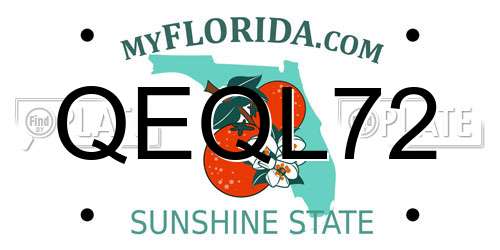 QEQL72 Florida License Plate