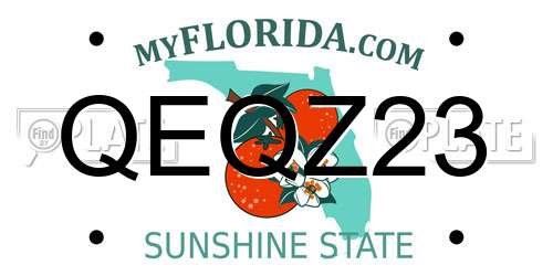 QEQZ23 Florida License Plate