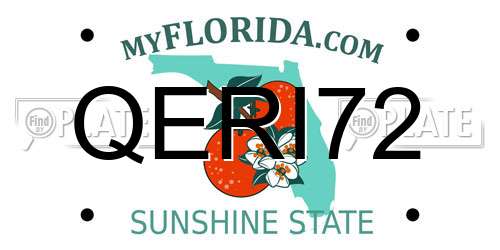 QERI72 Florida License Plate