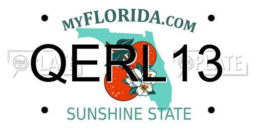 QERL13 Florida License Plate
