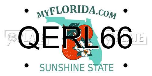 QERL66 Florida License Plate
