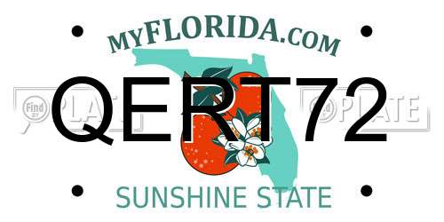 QERT72 Florida License Plate