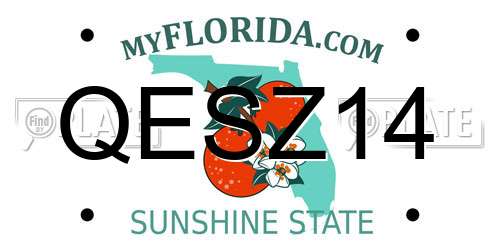 QESZ14 Florida License Plate