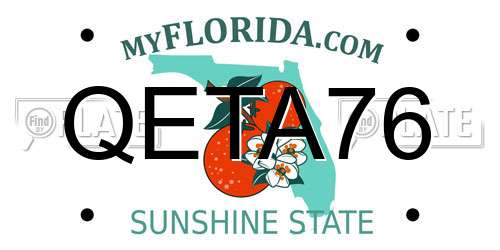 QETA76 Florida License Plate