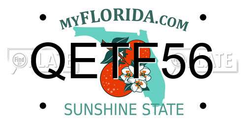QETF56 Florida License Plate