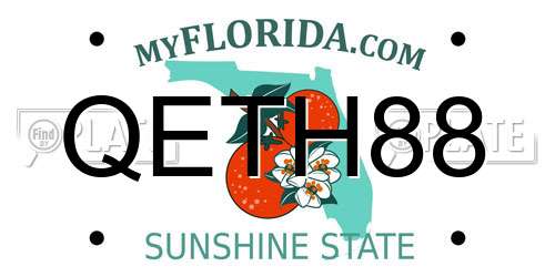 QETH88 Florida License Plate