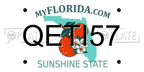 QETI57 Florida License Plate