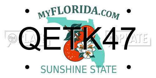 QETK47 Florida License Plate