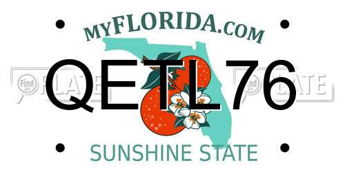 QETL76 Florida License Plate