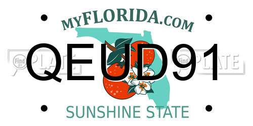 QEUD91 Florida License Plate