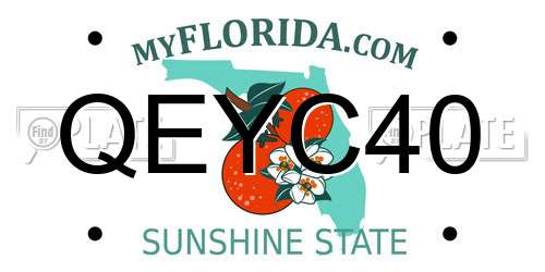 QEYC40 Florida License Plate
