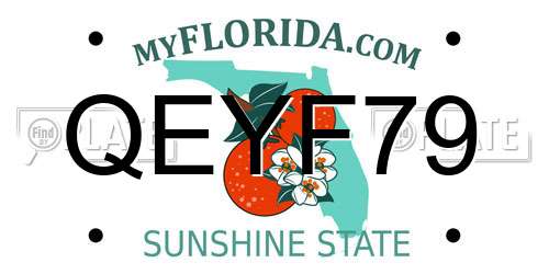 QEYF79 Florida License Plate