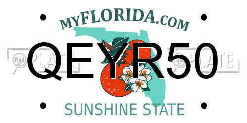 QEYR50 Florida License Plate