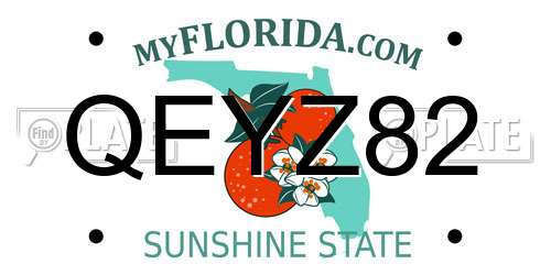 QEYZ82 Florida License Plate