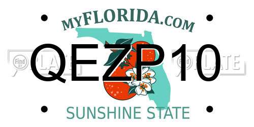 QEZP10 Florida License Plate
