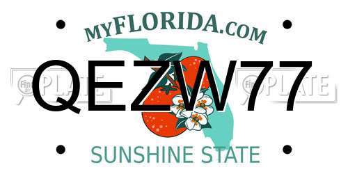 QEZW77 Florida License Plate