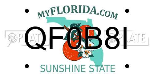 QF0B8I Florida License Plate