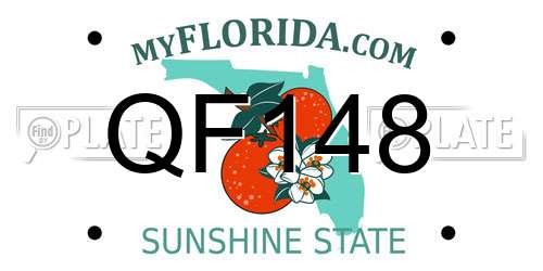QF148 Florida License Plate