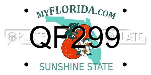 QF299 Florida License Plate