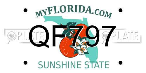 QF797 Florida License Plate
