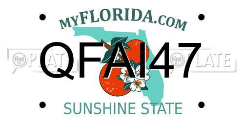 QFAI47 Florida License Plate