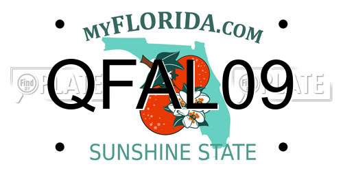 QFAL09 Florida License Plate