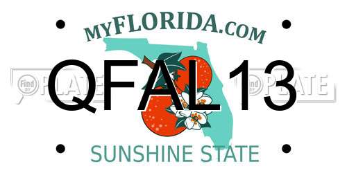 QFAL13 Florida License Plate