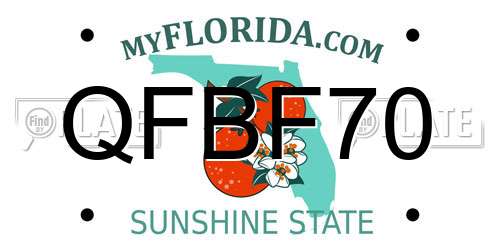 QFBF70 Florida License Plate