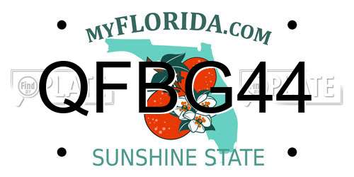 QFBG44 Florida License Plate
