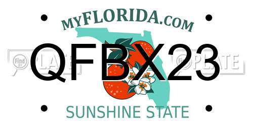 QFBX23 Florida License Plate