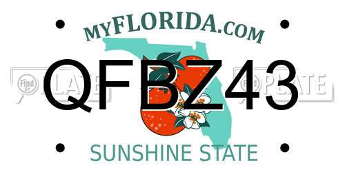 QFBZ43 Florida License Plate