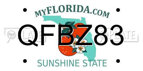 QFBZ83 Florida License Plate