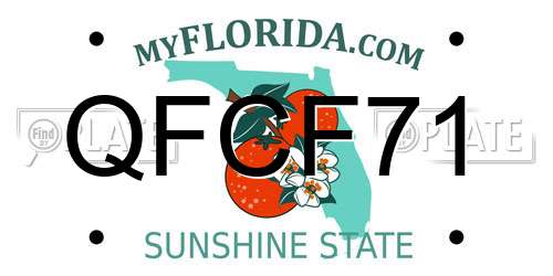 QFCF71 Florida License Plate