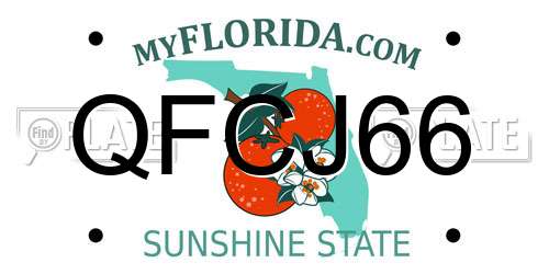 QFCJ66 Florida License Plate