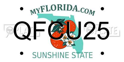 QFCU25 Florida License Plate
