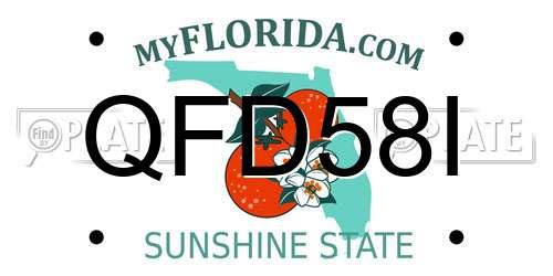 QFD58I Florida License Plate