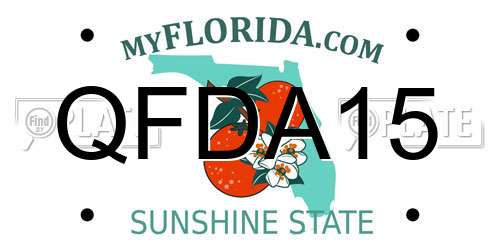 QFDA15 Florida License Plate