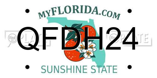 QFDH24 Florida License Plate