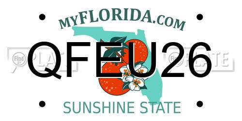 QFEU26 Florida License Plate